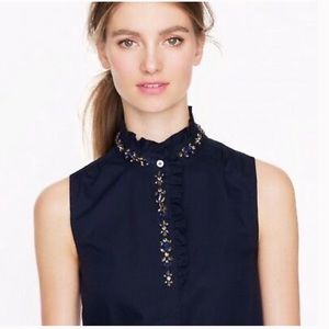 J. Crew embellished sleeveless button down